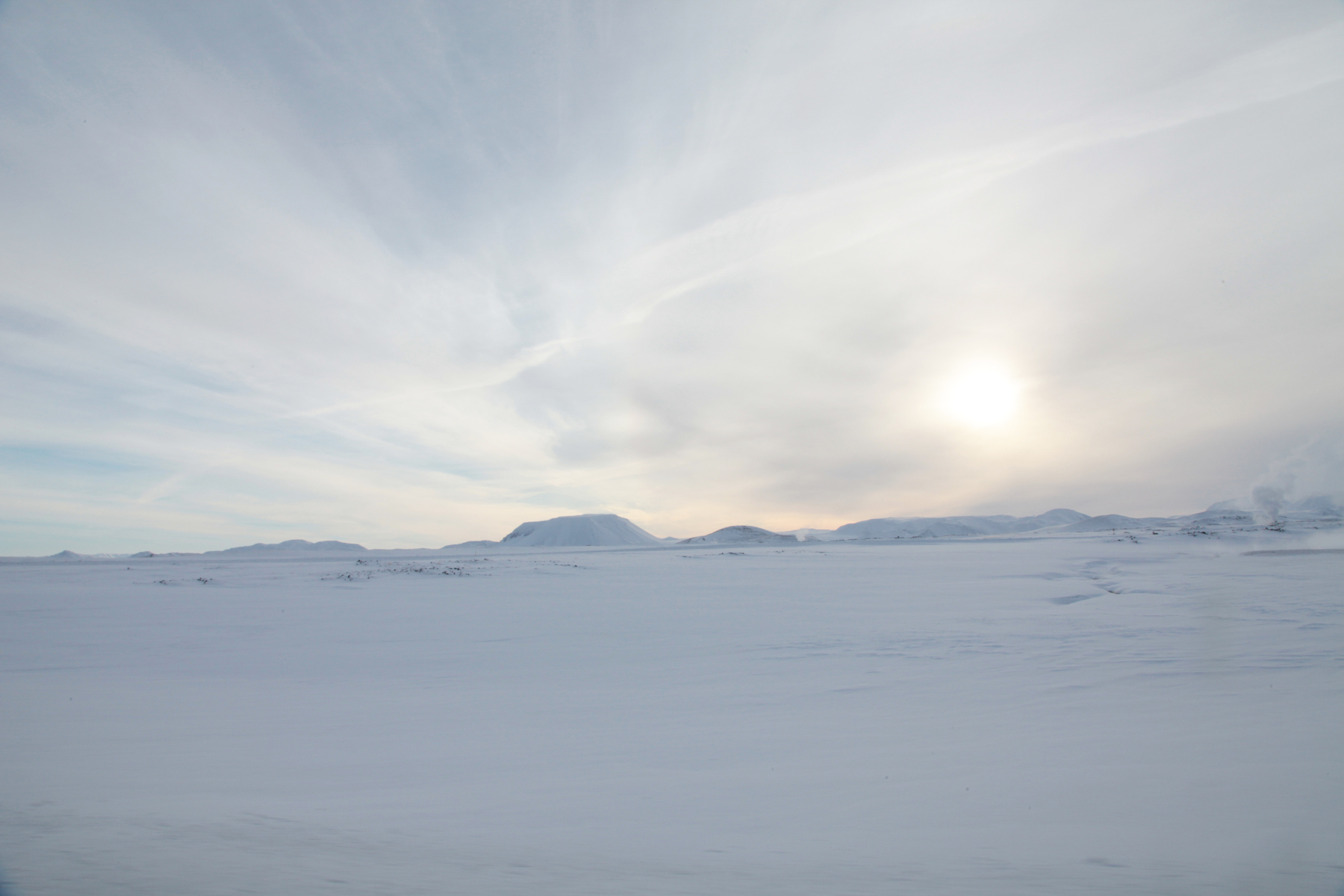 Old snow in the open tundra